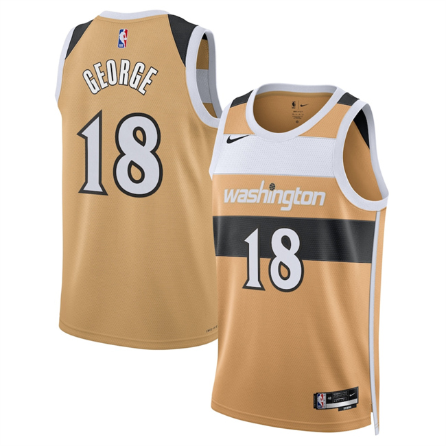 Men's Gold Washington Wizards #18 Kyshawn George 2025/26 City Edition Stitched Basketball Jersey